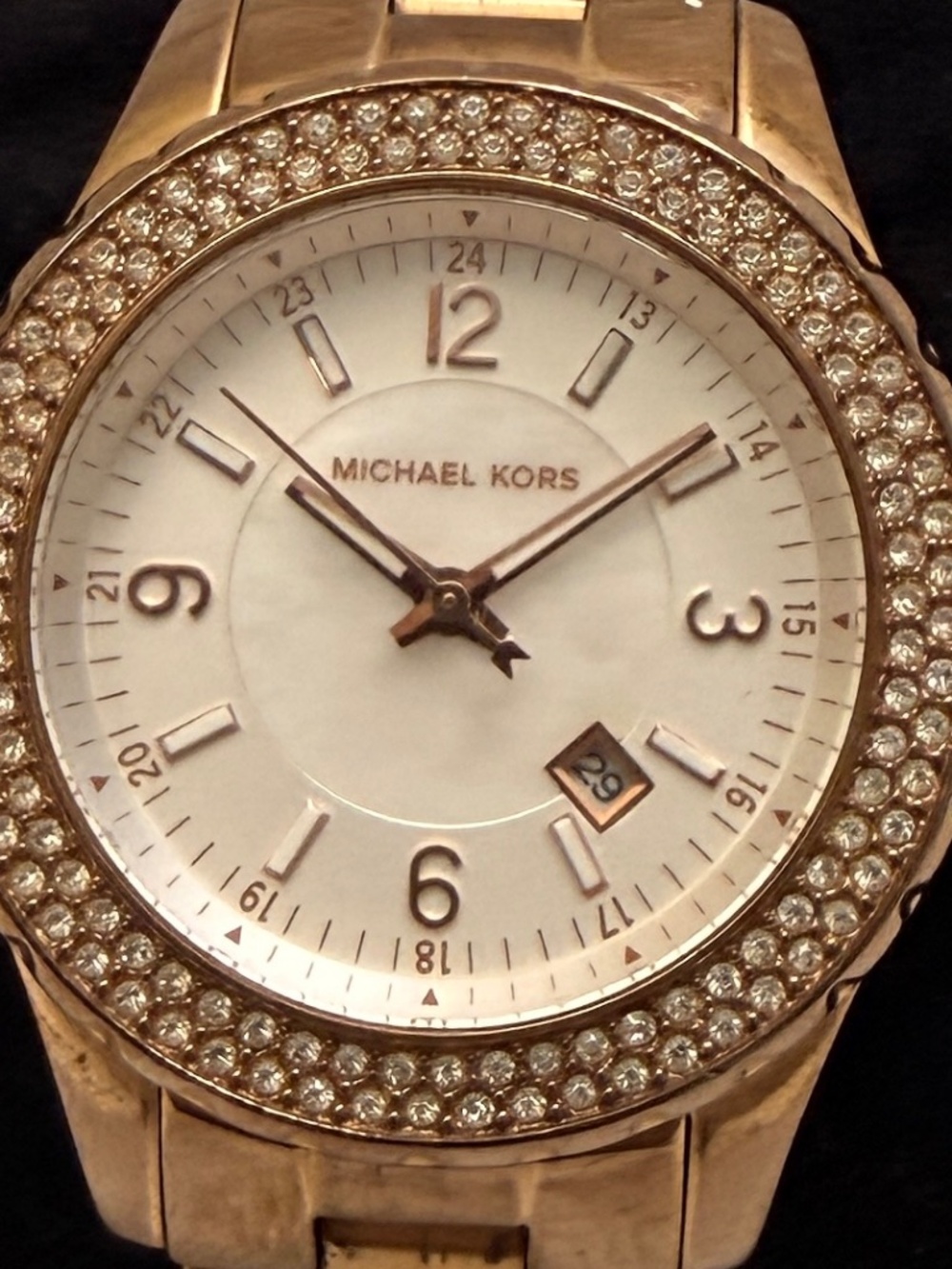 Michael Kors Rose Gold Link Metal Wrist Watch #4